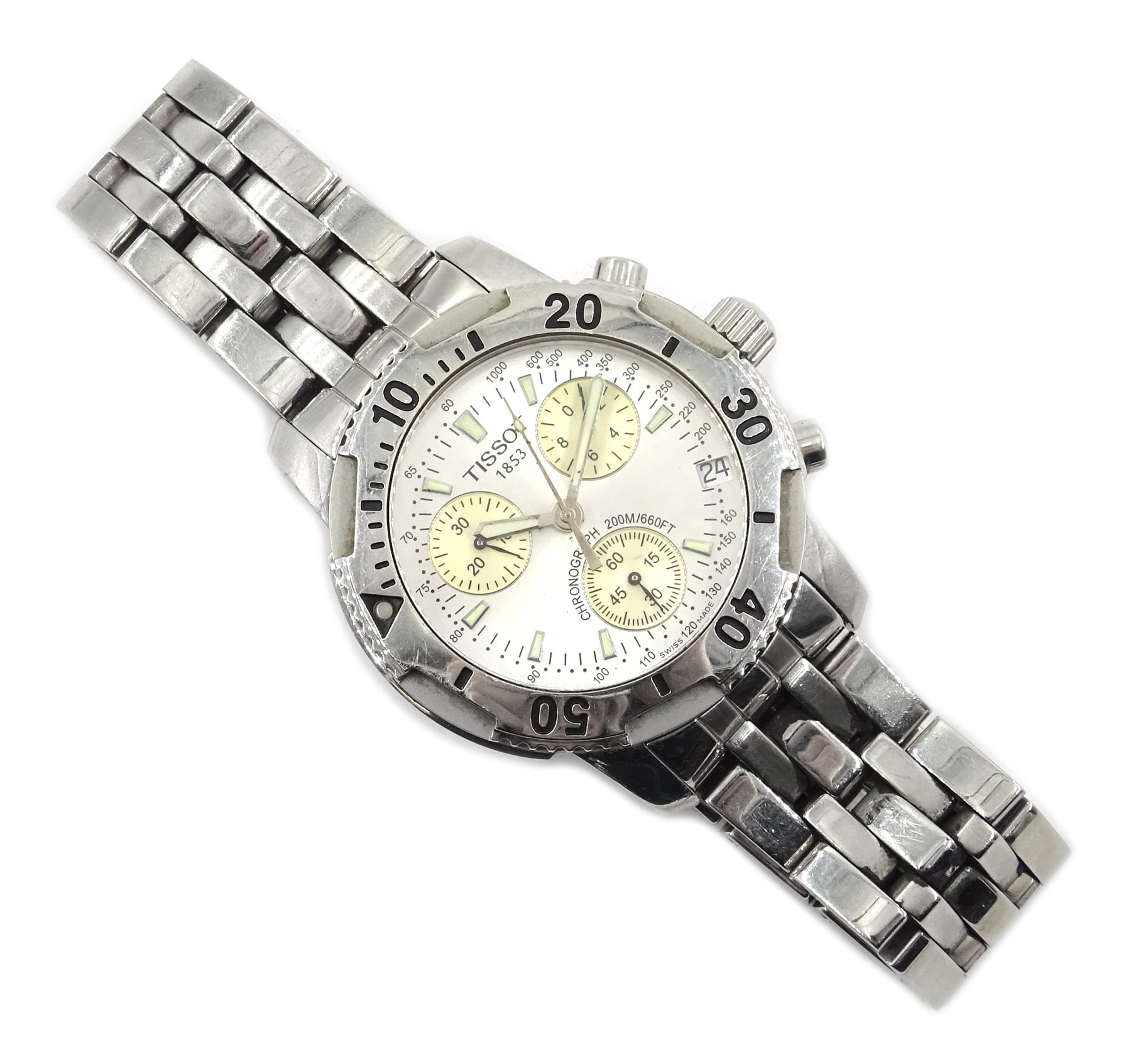 Tissot 200M chronograph quartz gentleman's stainless steel bracelet ...