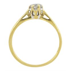 18ct gold single stone round brilliant cut diamond ring, hallmarked, diamond 0.33 carat