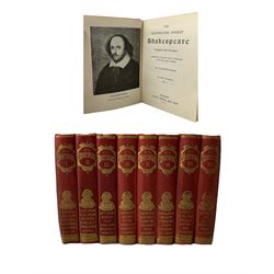 William Shakespeare, The Illustrated Pocket Shakespeare, Complete with Glossary, 8 volumes, pocket-sized red cloth bound volumes with gilt spines, housed in original box, together with William Shakespeares, The Norton Facsimile, First Folio of Shakespeare, prepared by Charlton Hinman, published by W. W. Norton & Co., 1996, second edition, in slip case 