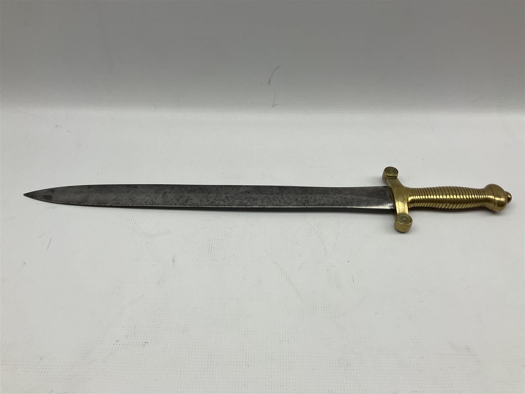 French 1831 pattern 'Gladius' short sword with ribbed brass grip and ...
