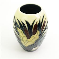 Moorcroft ovoid form vase decorated in the Lamia pattern by Rachel Bishop, dated 1995, H14cm, boxed