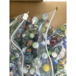 Large quantity of vintage glass marbles, in one box