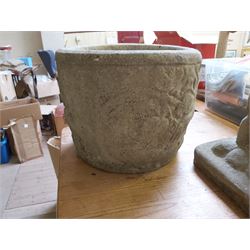 Reconstituted Stone Planter and Plinth