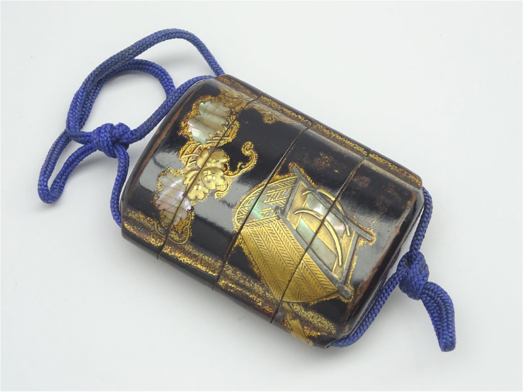 Another Japanese Three Case Lacquer Inro Edo Period 18th Century Decorated In Gold Silver