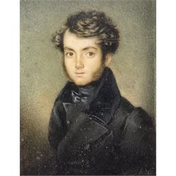 English School (Early 19th century): Portrait Miniature of a Regency Gentleman, watercolour on ivory housed in red case 10cm x 7.5cm
This item has been registered for sale under Section 10 of the APHA Ivory Act