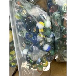 Large quantity of vintage glass marbles, in one box