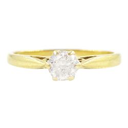 18ct gold single stone round brilliant cut diamond ring, hallmarked, diamond 0.33 carat