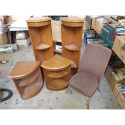 Stool and Collection of Corner Shelving Units