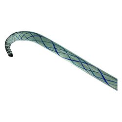 Victorian spiral glass walking cane, L110cm