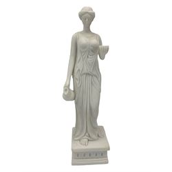 Parian ware model of a female bust on socle plinth, H20cm, resin model of 'Venus', together with other resin and composite classical figures and busts, H42cm max (6)