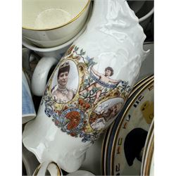 Collection of commemorative wares and other decorative ceramics in one box