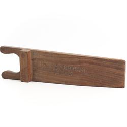 19th century mahogany boot pull, inscribed Judges House, York, L43cm