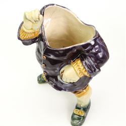 19th century French majolica jar in the form of a snuff taking Toby with removeable head H30cm