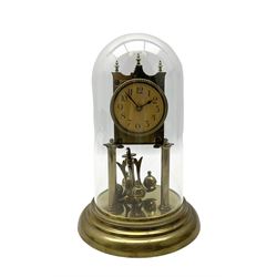 Continental - 20th century Torsion clock under a Perspex dome