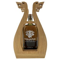 Highland Park 15 year old Loki single malt scotch whisky, The Valhalla Collection, 1 of 21,000 bottles, 700ml,  48.7% vol,  in original box with Viking Longship inspired wooden frame