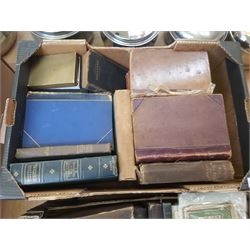 Two Boxes of Leather Bound and Vintage Books