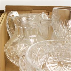 Glass decanters, fruit bowls and other glass etc in two boxes