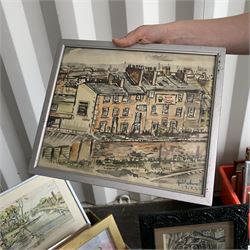 Large collection of Jack Cudworth (British 1930-2010) watercolour sketches depicting Yorkshire scenery variously signed and titled,  dated between 1945-1950 in two boxes (approx.24)