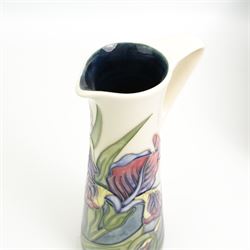 Moorcroft Collectors Club jug of tapering form decorated in the Iris pattern, dated 1996, H24cm, boxed