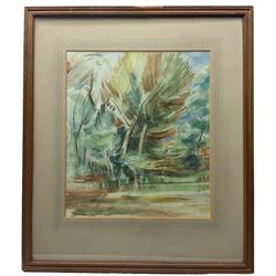English Impressionist School (Mid-20th century): Tree Study, watercolour indistinctly signed 36cm x 31cm