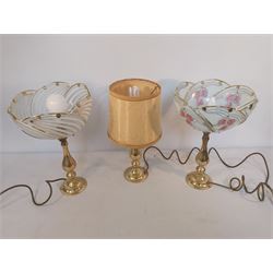 Three Brass Lamps and Mixed