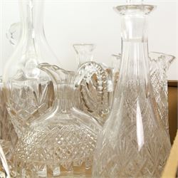 Glass decanters, fruit bowls and other glass etc in two boxes