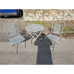 Painted Bistro Table and Two Chairs