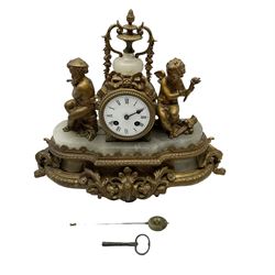 French 8-day spelter Mantle clock c1900 