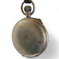 Military stop watch in plated case, inscribed 'W Ehrhardt Ltd, Mark II No.2056, 1915'