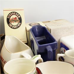 Breweriana - Lamb's Navy Rum, Mackeson, Newcastle Brown Ale and Tankard ashtrays, Crown Devon sherry barrel, Haig Scotch Whisky jug, together with various other jugs and tankards 