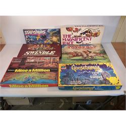 Six Vintage Waddington Board Games including Goosebumps, Starships and Totopoly