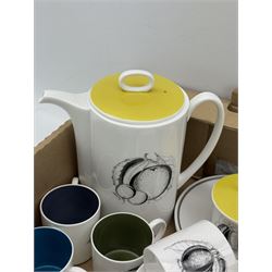 Susie Cooper black fruit part coffee set, together with various Susie Cooper and other tea wares 