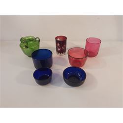 Seven items of Coloured Glass