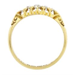 Edwardian 18ct gold five stone diamond ring, Birmingham 1905, total diamond weight approx 0.20 carat