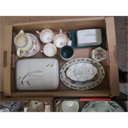 Three Boxes of assorted Ceramics including Denby, a Burleigh Ware 