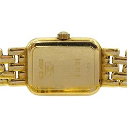 Longines Prestige ladies 18ct gold quartz wristwatch, Ref. L6.111.6, Cal. 963.2 on integral 18ct gold bracelet, hallmarked, boxed with additional 18ct gold links and guarantee card dated 2001