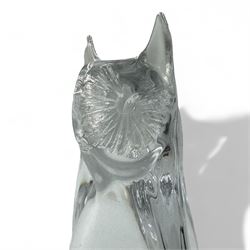 Daum crystal model of an Owl, signed H23cm 