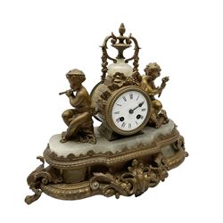 French 8-day spelter Mantle clock c1900 