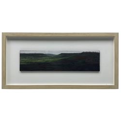 English School (Contemporary): Panoramic View of the Yorkshire Moors, oil on panel unsigned 10cm x 38cm