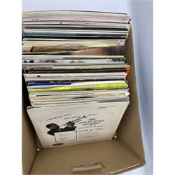 Quantity of vinyl records, including Nat King Cole, George Shearing p, Miles David and other artists, two boxes
