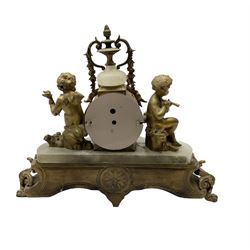 French 8-day spelter Mantle clock c1900 