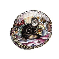 Five ‘The Juliana Collection’ figures, Capodimonte figure of a cobbler, four decorative cat plates, another decorative plates and Aynsley china