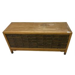 Chinese design elm chest, rectangular form fitted with twenty drawers