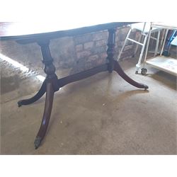 Twin Pedestal Dining Table, 150cm Wide 89.5cm Deep 76cm High