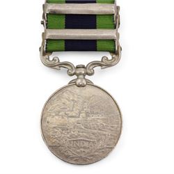 Edward VII India General Service medal with North West Frontier 1908 clasp to 4420 Sepoy Damodah 21st Punjabis,  George V IGS with Waziristan 1919-21 and Afghanistan N.W.F. clasps to Havr Pithu Ram 1/69 Punjabis and another, George VI to F-1477 Swpr Imam Din 13 F F Rifles (3)