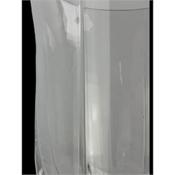 Large heavy cut glass advertising or display wine glass, having faceted stem and slightly domed foot, H60cm 