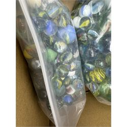 Large quantity of vintage glass marbles, in one box