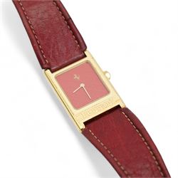 Ladies Raymond Weil gilt stainless steel quartz wristwatch, ladies Ferrari gilt stainless steel quartz wristwatch with red leather strap, and a ladies  Jules Jurgensen gilt stainless steel quartz wristwatch (3) 