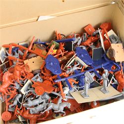 Die cast vehicles including Dinky and Corgi, quantity of model soldiers etc