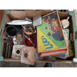 Two Boxes of Metalware and Assorted Bric a Brac